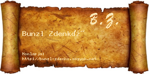 Bunzl Zdenkó névjegykártya